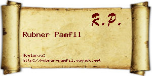 Rubner Pamfil névjegykártya